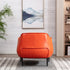 Kadar Leather Barrel Chair-Orange Modern Leather Chair | Accent Chairs | Kinwell Furniture | Barrel Chairs
